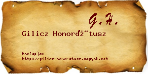 Gilicz Honorátusz névjegykártya