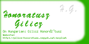 honoratusz gilicz business card